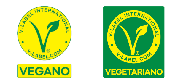 Imagem dos dois V-Label: vegano e vegetariano